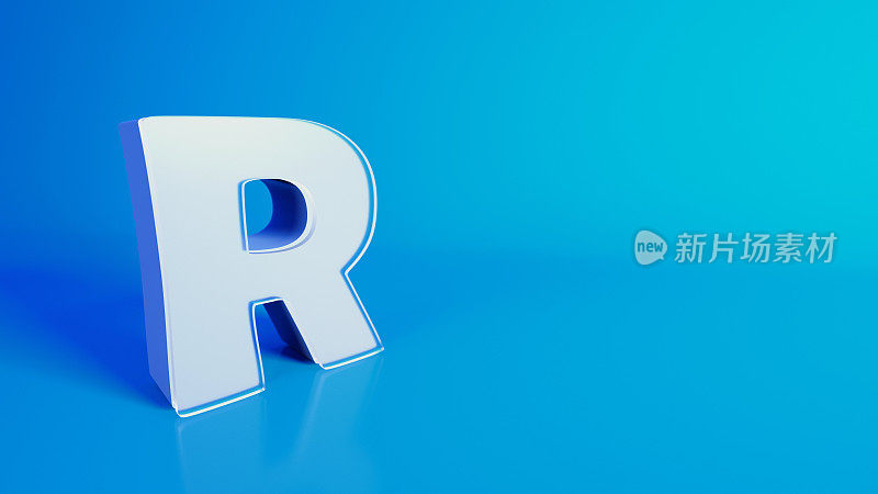 字母R - 3D文本插图